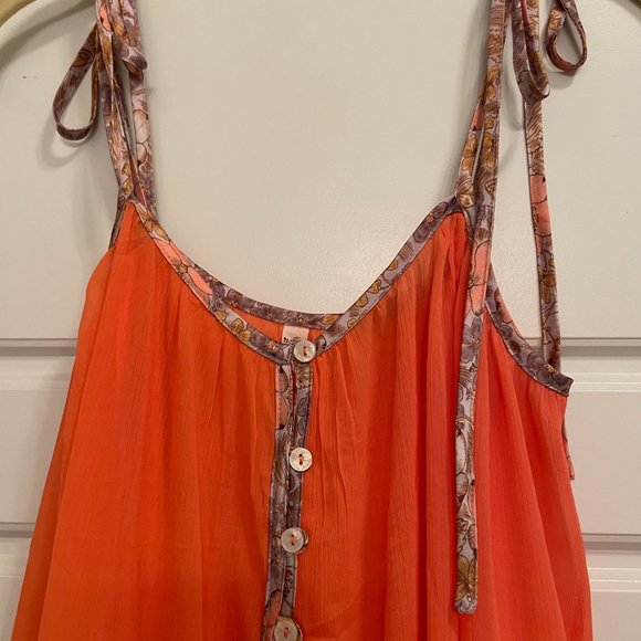 Free People Intimately Bali Sweet Nothing Slip Mini Dress, SMALL, Orange, NWOT - Picture 2 of 6